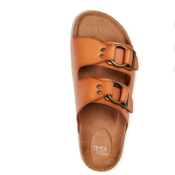 Time and Tru 9 Espadrille Platform Footbed Sandals - Picture 2 of 5